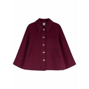 J. Crew Cropped Wool Blend Swing Coat Vintage Burgundy Size M Petite